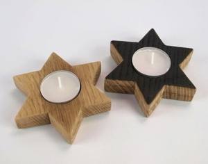 Support de bougie en bois fait à la main pour bougies piliers avec un design minimaliste pour la décoration de la maison et du bureau - Product Image 1