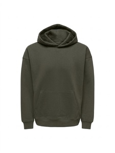 Men's Oversized Hooded Sweatshirt Solid Color Cotton <b>French</b> Terry Casual Pullover Autumn Wear - Product Image 2