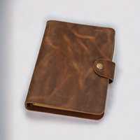 Cubierta DE LA Biblia de cuero genuino recargable, impresión personalizada Papel de sombra natural de cuero recargable Producto al por mayor OEM y FBA
