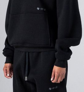 Camisetas de algodón de peso pesado para hombre, ropa de calle Formal, estampado Vintage de gran tamaño, Sudadera con capucha de talla grande en tela de punto - Product Image 6