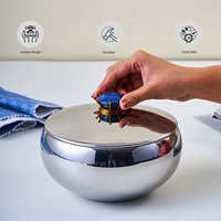 Nouveau Bol à Dattes Khajoor en Acier Inoxydable Style Arabe Durable Léger Non Toxique Personnalisable Plat de Service pour Fêtes et Mariages