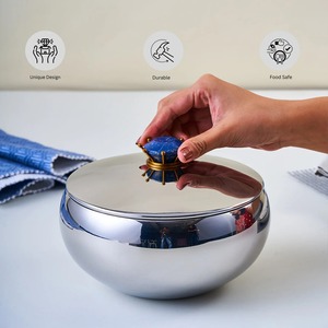 Última Khajoor olla de acero inoxidable fecha cuenco estilo árabe duradero ligero no tóxico personalizable plato para servir bodas hoteles - Product Image 5