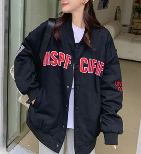 Veste universitaire coupe-vent avec logo imprimé en 3D vente en gros veste universitaire OEM vestes universitaires surdimensionnées vestes Letterman pour femmes vente en gros - Product Image 1