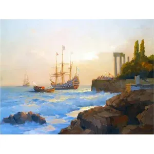 Hanzen A. Ship Sea Ocean Tile Mural Cocina y baño Backsplash en mármol Murales de pared de cerámica Categoría de producto - Product Image 1