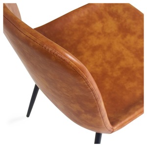 BFG027 Modern Leather Armchair with Metal Legs Revolving and <b>Reclining</b> Comfortable Convertible Design for Home Office Use - Product Image 3