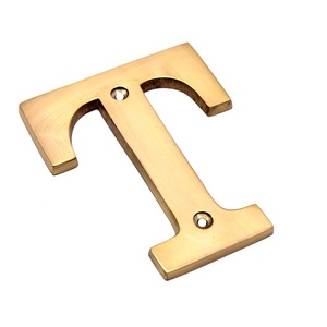 ตัวอักษรสัญลักษณ์ตัวเลขทำด้วยมืออะลูมิเนียมและทองเหลืองขัดเงาดีไซน์ใหม่สำหรับประตูที่กำหนดเอง - Product Image 1