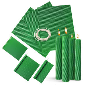 Feuilles de nid d'abeille en cire d'abeille vert foncé couleur et gamme de tailles bougies pour enfants mariages restaurants kit de fabrication de bougies bricolage en gros - Product Image 1