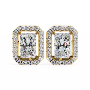 18K <b>Gold</b> Unique <b>Earring</b> with Lab-Grown Diamond Premium Diamond <b>Earrings</b> - Product Image 2