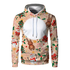 Sublimación Sudadera con capucha 3D Navidad Impresión digital Sudadera con capucha Casual Collar con capucha para hombres Mujeres Front Back Logo Hoodies - Product Image 4