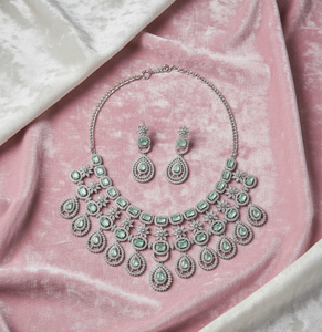 Conjunto de Collar y Aretes de Novia de Moda para Mujer, Joyería Tradicional para Fiesta de Bodas, Calidad Premium para Venta al por Mayor - Product Image 1