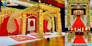 Majestueux mariage srilankan Vidhi Mandap configuration intérieure magnifique visage d'éléphant Mandap pour les mariages sud mariage éléphant Mandap - Product Image 2