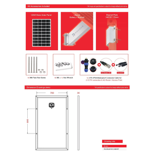Kit de Paneles Solares de Ahorro de Energía, Batería Lifepo4 de 12.8V 50AH, Panel de 120W, Emparejamiento Confiable con CCTV, Suministro de Exportación Malasio sin Complicaciones - Product Image 5