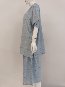 Casual Zomer Nachtjapon Pyjama Set Voor Dames-Jumbo Maat Effen Colour Korte Mouw Rayon Elastische Taille Zachte Eenvoudige Stijl - Product Image 2