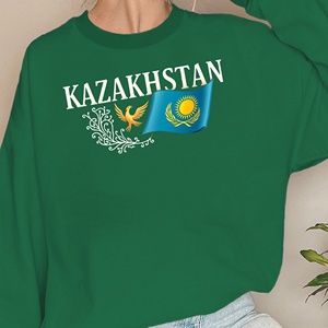 KAZAJISTÁN con ilustración de bandera sudaderas de mujer - Product Image 3