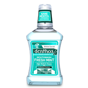 Enjuague Bucal Denthos Menta Fresca 300ml - Cuidado Bucal con Aliento Fresco Duradero 12h y Control Herbal de la Placa - Product Image 1