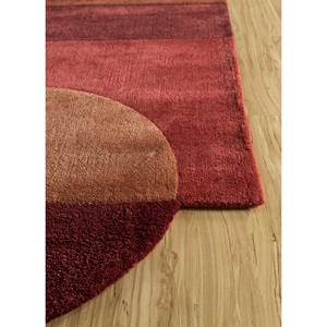 Alfombra de Lana y Viscosa Tejida a Mano con Diseño Abstracto Rojo Naranja para Sala de Estar, Pasillo, Rectangular - Modelo TNQ-1105 - Product Image 4