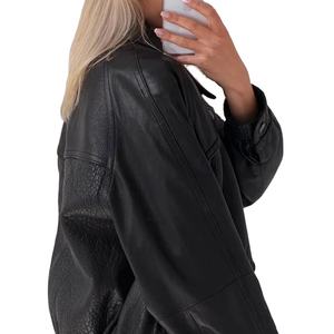 Vente chaude Baggy 100% vestes pour femmes en cuir véritable nouvelle veste en cuir véritable surdimensionnée décontractée et élégante à Nurak en 2025 - Product Image 4