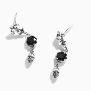 Boucles d'oreilles pendantes Jeulia Iris & Skull en argent sterling à coupe ronde - Product Image 3