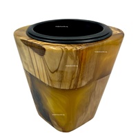 Élégant Art Déco Résine-Bois Bakhoor Brûleur Acrylique Arabe Boîte à Encens pour Maisons à Usage Aromatique