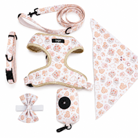 Harnais et laisse pour chien imprimé trèfle Moka, ensemble réglable et doux pour petits chiens et chiots, accessoires de promenade OEM ODM