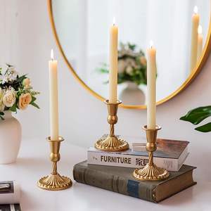 Bougeoir de mariage en métal en laiton fabriqué à la main de haute qualité bougeoir de décoration de mariage de noël fini or - Product Image 1