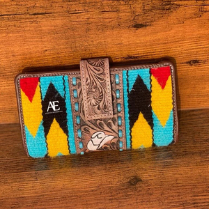 Nouveau Style occidental aztèque en cuir usiné pochette véritable fait à la main Vintage marron outillage Unique jeu de cartes Design portefeuille en cuir - Product Image 1