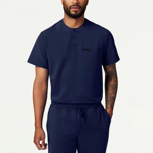 Haut de gommage professionnel pour hommes avec broderie de logo et options d'impression uniforme de soins de santé confortable pour les médecins et le personnel - Product Image 5