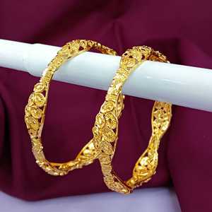 Ensemble de bijoux indien pour femmes Bracelet de mariage plaqué or gravé de style dubaï de haute qualité Bracelets Indain bijoux de mode - Product Image 3