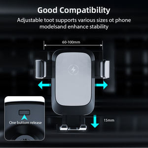 ที่ชาร์จไร้สายในรถยนต์แบบติดช่องแอร์ รองรับการชาร์จเร็ว 10W สำหรับโทรศัพท์มือถือ แรงดันไฟฟ้า 12-24v - Product Image 4