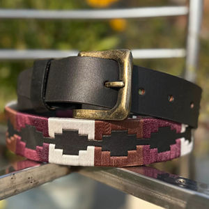 Handmade Vintage Argentinian Gaucho Style Casual Polo <b>Belt</b> for Men Women Brass Buckle Genuine Leather Customizable Custom - Product Image 1