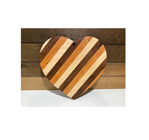 Tabla de cortar de corazón de madera Real 100%, recién hecha a mano de Color Natural personalizado, tabla de cortar de queso de madera - Product Image 2