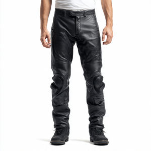Pantalones de cuero de motorista para hombre, pantalones de motocicleta de piel sintética a la moda para hombre, ropa de invierno, pantalones de cuero de motorista para hombre - Product Image 3