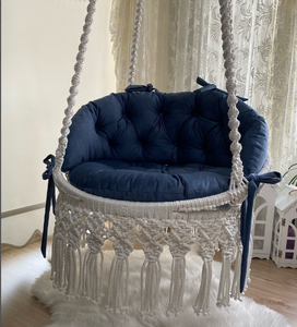 Decoración Moderna para Sala de Estar, Cuna de Bebé Hecha a Mano, Estilo Columpio, Color Natural, para Junto a la Cama - Product Image 1