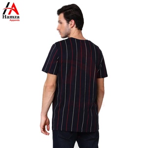 Camiseta de ropa informal para hombre, diseño de forro de Color negro, cuello redondo, tela de 200 Gsm, Material de algodón y poliéster, camisetas para hombre - Product Image 2