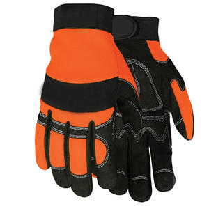 Gants de conduite de voiture de sécurité épais et durables, anti-coupure, rouge, noir, gants de conduite de travail en cuir à doigts entiers, imperméables pour une utilisation en extérieur - Product Image 5