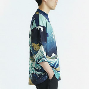 เสื้อยืดโอเวอร์ไซส์ทรงบ็อกซี่สำหรับผู้ชาย ผ้าฝ้ายพรีเมียม พิมพ์ลายได้ตามต้องการ สไตล์ลำลองแนวสตรีทแฟชั่น - Product Image 3