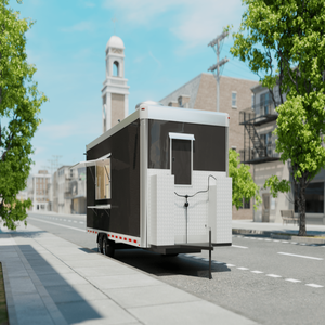 Food Truck for Sale Mobile Restaurant Food Trailers Fully Equipped <b>Towable</b> Stainless Steel Aluminum Ice Cream Fast Food Truck 2 - Product Image 2