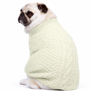 Suéter de Punto Trenzado para Perro, Color Verde Niebla, Suave y Cálido, Jersey para Mascotas, Ropa de Invierno Acogedora para Perros Pequeños y Medianos, Comodidad Premium - Product Image 2