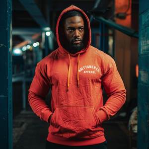 เสื้อวอร์มสีแอซิดสำหรับผู้ชายเสื้อมีฮู้ดผ้าคอตตอนผสมสีเฮฟวีเวตสีดำแนววินเทจให้ความอบอุ่นพร้อมเสื้อสวมหัว - Product Image 5