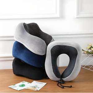 Cooling Travel Neck <b>Pillow</b> Portable and Wearable Rebound Moulded Memory Foam with Silk and Polyester Custom Logo Print - Product Image 4