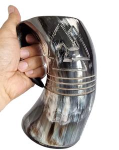Tasse à Corne à Boire Naturelle Antique Personnalisée de Bonne Qualité Fabriquée à la Main Tasses Courbées en Corne de Sculpture Viking par Artisanat de Luxe - Product Image 4