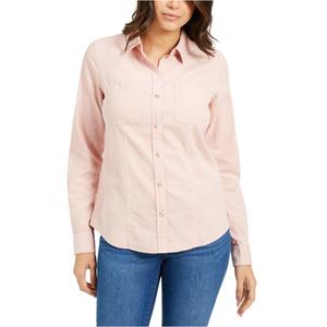 Camicia in Velluto a Coste Rosa Taglia XL Extra Large da Donna Charter Club, Stile Casual Semplice con Decorazione a Bottoni per Feste Primaverili e Autunnali - Product Image 1