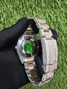Montre automatique mécanique de haute qualité, fabriquée à la main, avec diamants en moissanite VVS, sertie de diamants, pour homme et femme, en acier inoxydable de luxe - Product Image 6