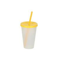 Gobelets réutilisables personnalisés écologiques de 24 oz en plastique transparent pour boissons froides avec couvercles et pailles pour cafés