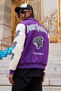 2025 New Arrival Men's Customized Stand Collar Patchwork Bomber Varsity <b>Jacket</b> Long Sleeve Fashionable Varsity <b>Jacket</b> - Product Image 3
