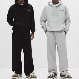 High quality 100% cotton Casual Men's Fashion Hoodie <b>set</b> With Custom Design sweatshirt <b>sets</b> Puff Print Embroidery tracksuits - Product Image 3