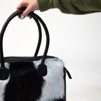 Tas Selempang Laptop Kulit Sapi Asli Berbulu Alami Untuk Wanita, Sempurna Untuk Bisnis-Kantor-Perjalanan