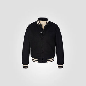 Chaqueta universitaria OEM de tendencia industrial para hombre, chaqueta Bomber de béisbol de cuero con logotipo personalizado Vintage para hombre, transpirable - Product Image 6