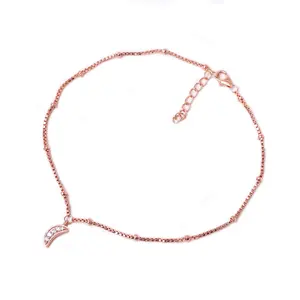 Tobillera de Oro Rosa de 18k con Circonita Cúbica para Mujer - Joyería de Acero Inoxidable - Product Image 2