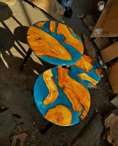 Mesa de resina epoxi de madera de alta calidad, muebles Vintage, resina multicolor de madera, mesa de comedor de resina de lujo, muebles de sala de estar - Product Image 3